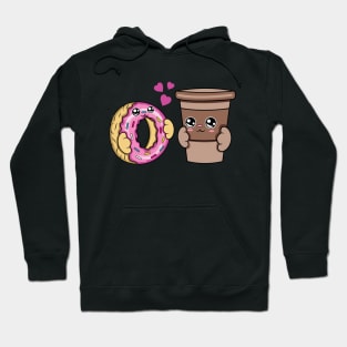 All i need is donuts and coffee, Kawaii donuts and coffee cartoon. Hoodie